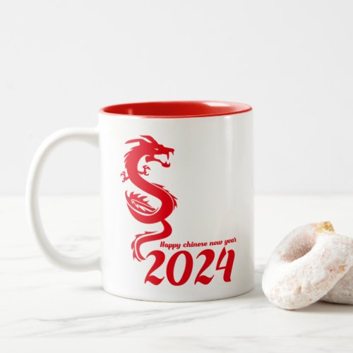 2024 Chinese New Year Happy Year of the Dragon Two_Tone Coffee Mug