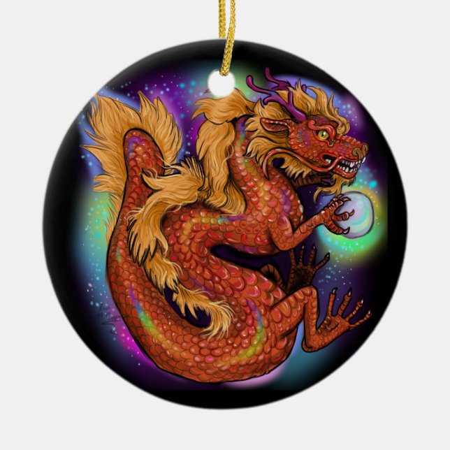 2024 Chinese Zodiac Year of the Dragon Ceramic Ornament (Front)