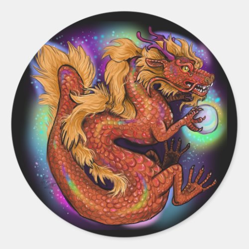 2024 Chinese Zodiac Year of the Dragon Classic Round Sticker