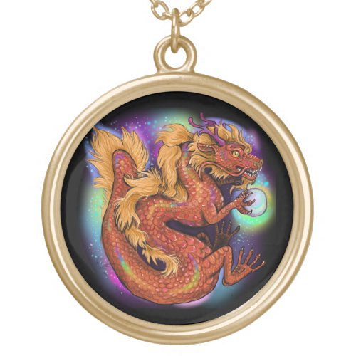 2024 Chinese Zodiac Year of the Dragon Gold Plated Necklace