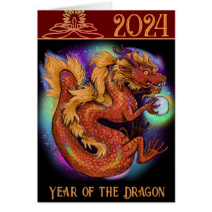 2024 Chinese Zodiac Year of the Dragon New Years Cards