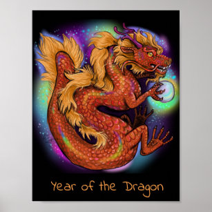 2024 Chinese Zodiac Year of the Dragon Poster