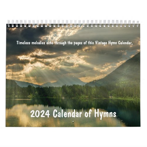 2024 Christian Vintage Hymn Lyrics  Calendar