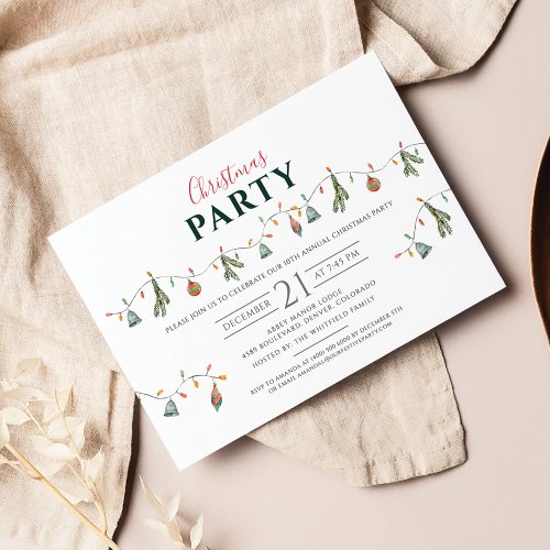 2024 Christmas Holiday Party Modern Rustic Invitation Postcard
