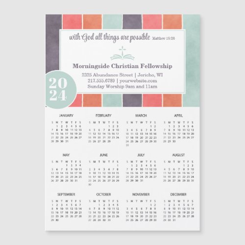 2024 Church Promo Multicolor Stripes Calendar
