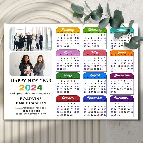 2024 Color Calendar US Holidays Corporate Magnetic
