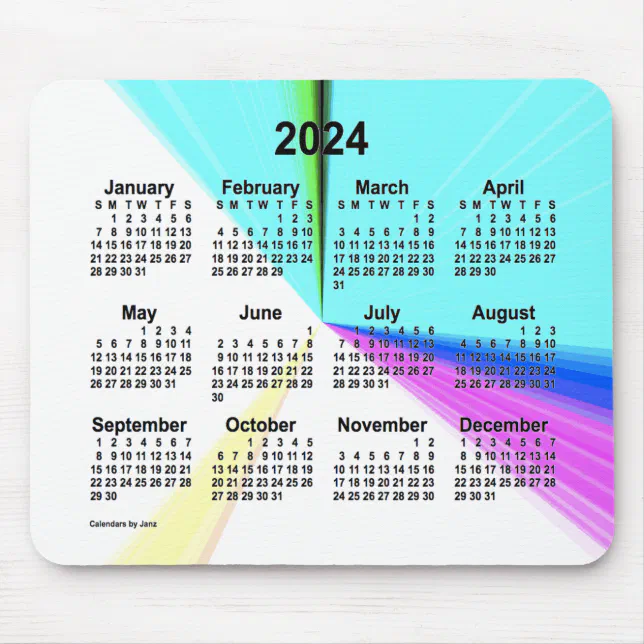 2024 Color Point Calendar by Janz Mouse Pad Zazzle