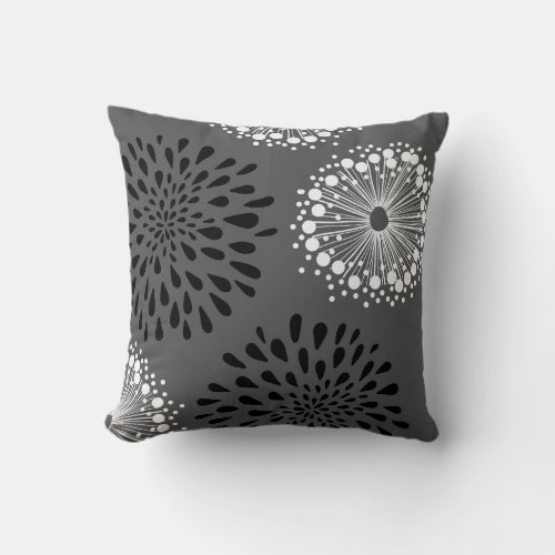 2024 Color Trend Grey Black And White Throw Pillow