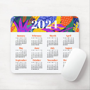 2024 Colorful Calendar Mouse Pad