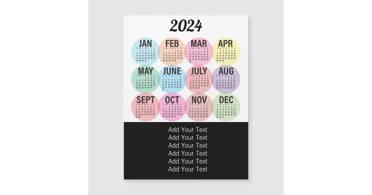 2024 - Colorful Monthly Calendar