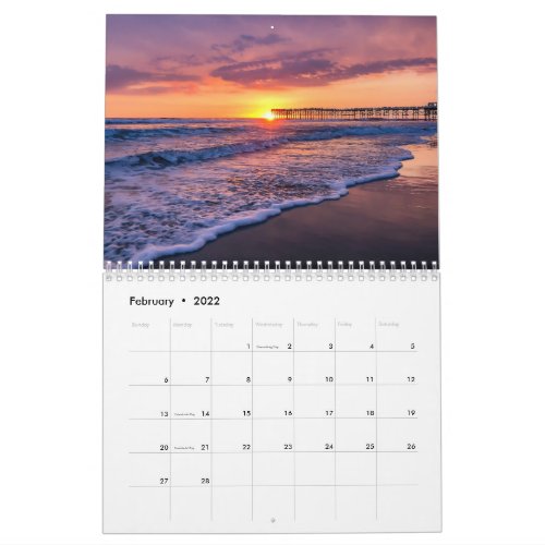 2024 Colorful Vibrant California Sunset Photo Calendar