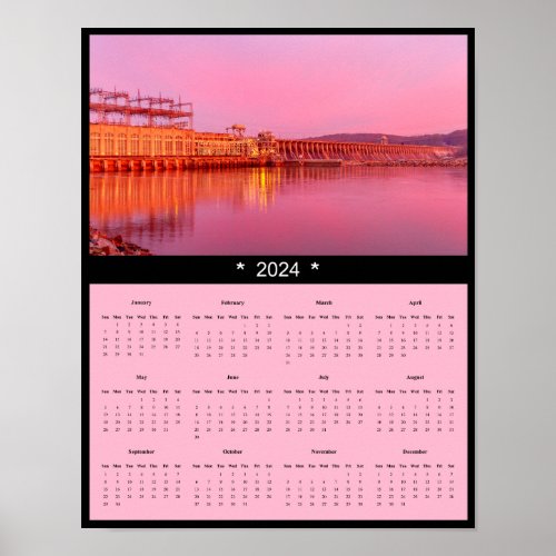 2024 Conowingo Dam at sunrise Wall Calendar Poster