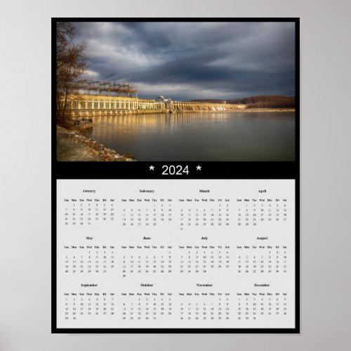 2024 Conowingo Dam before a storm Wall Calendar Poster