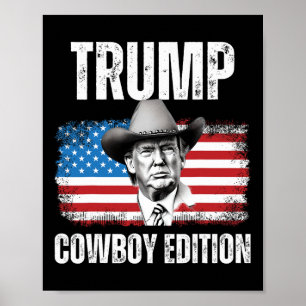 2024 Cowboy Edition Republican American Flag Poster
