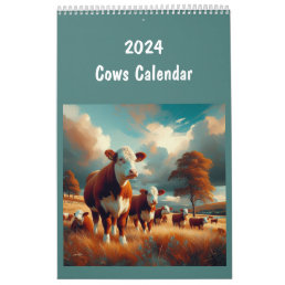 2024 Cows Breed Fun Animals Calendar