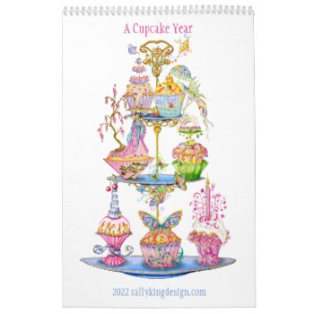2024 Cupcake Calendar by sallykingdesign at Zazzle