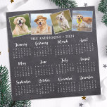 2024 Custom 4 Photo Rustic Chalkboard Calendar<br><div class="desc">2024 Photo Calendar Magnet Cards - Send New Year Greetings or include in your Christmas gifts, these photo calendar cards are perfect as Christmas and New Year cards to family and friends. Perfect to highlight or circle special family dates, anniversaries, birthdays, and reunions. Personalize these full year photo calendar cards...</div>
