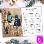 2024 Custom Photo & Family Name 12 Month Calendar<br><div class="desc">2024 Yearly Calendar Photo Magnet Cards - Send New Year Greetings or include in your Christmas cards, these 5x7 photo calendar cards are perfect as Christmas and New Year cards to family and friends. Perfect to highlight or circle special family dates, anniversaries, birthdays, and reunions. Personalize these full year photo...</div>