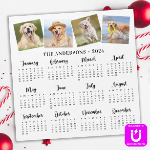 2024 Custom Photo Family Pet Dog 12 Month Calendar