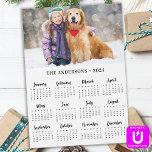 2024 Custom Photo Pet Puppy Dog Calendar Magnet<br><div class="desc">2024 Yearly Calendar Photo Magnetic Cards - Send New Year Greetings or include in your Christmas cards, these 5x7 photo calendar cards are perfect as Christmas and New Year cards to family and friends. Perfect to highlight or circle special family dates, anniversaries, birthdays, and reunions. Personalize these full year photo...</div>