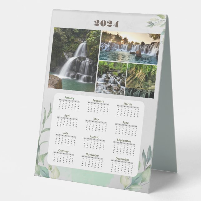 2024 Customizable Desk Calendar Table Tent - 6x8"  (Front)