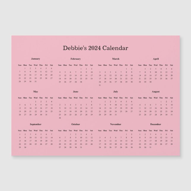 2024 Customizable Full Year Calendar (Front)