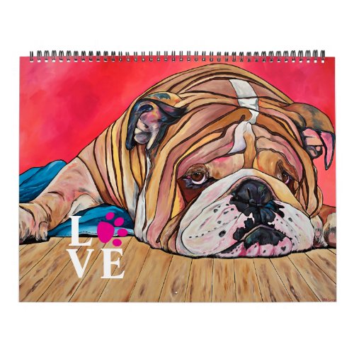 2024 Dog Artist Series Colorful Calendar Calendar