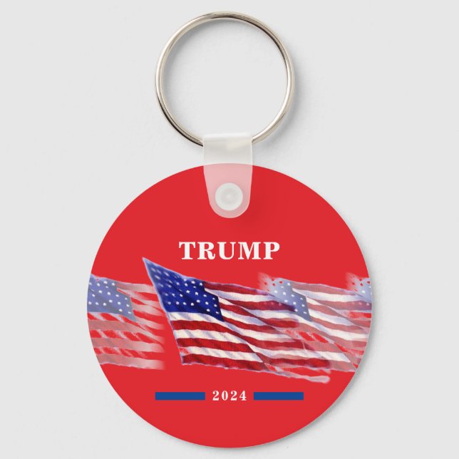 2024 Donald Trump American Flag Keychain (Front)