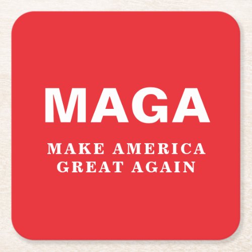 2024 Donald Trump MAGA Make America Great Again Square Paper Coaster