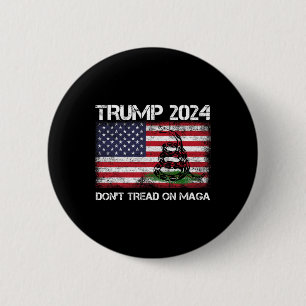 2024 Don't Tread On Maga American Us Flag Snake Button