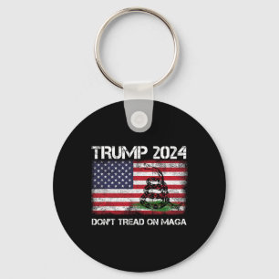 2024 Don't Tread On Maga American Us Flag Snake Keychain