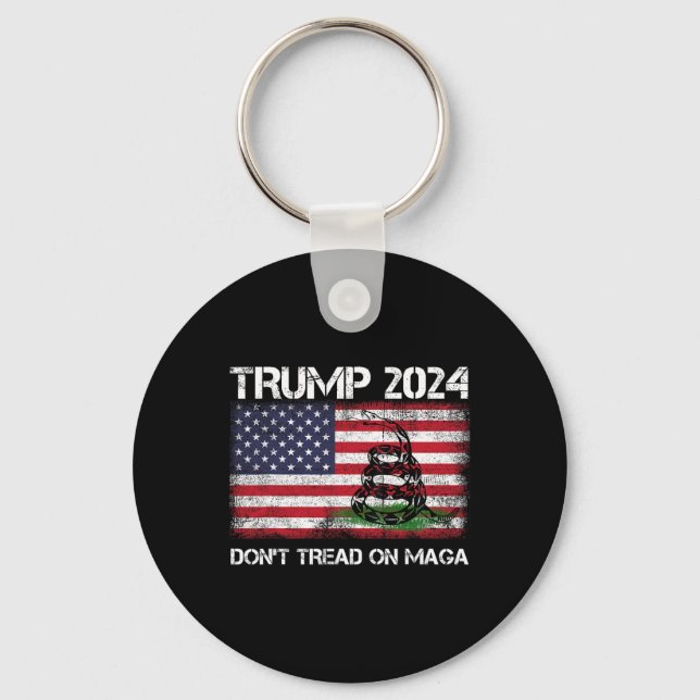 2024 Don't Tread On Maga American Us Flag Snake  Keychain (Front)