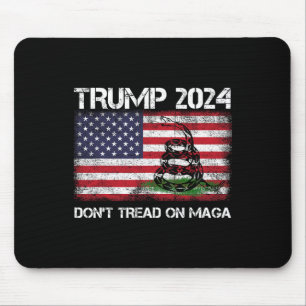 2024 Don't Tread On Maga American Us Flag Snake  Mouse Pad