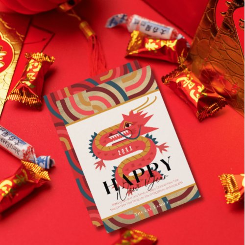 2024 Dragon Gold Chinese New Year Holiday Card