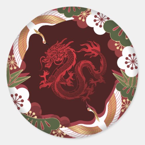 2024 Dragon Year Classic Round Sticker