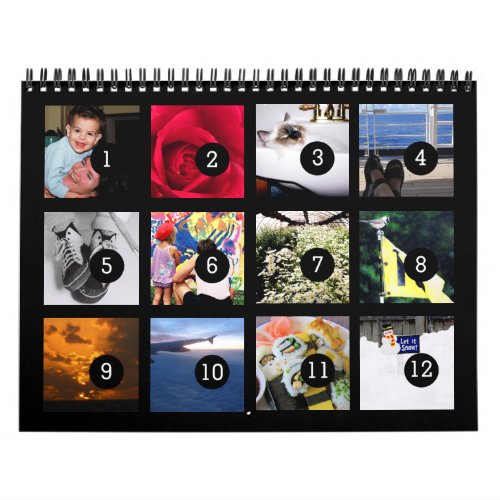 2024 Easy as 1 to 12 Your Own Photo Calendar Black