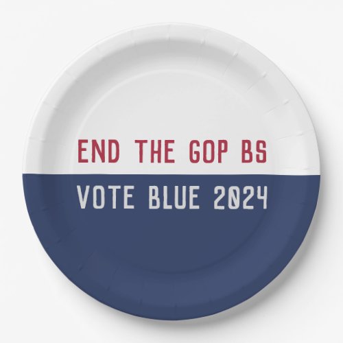 2024 Election Anti Trump Pro Democracy  Paper Plates