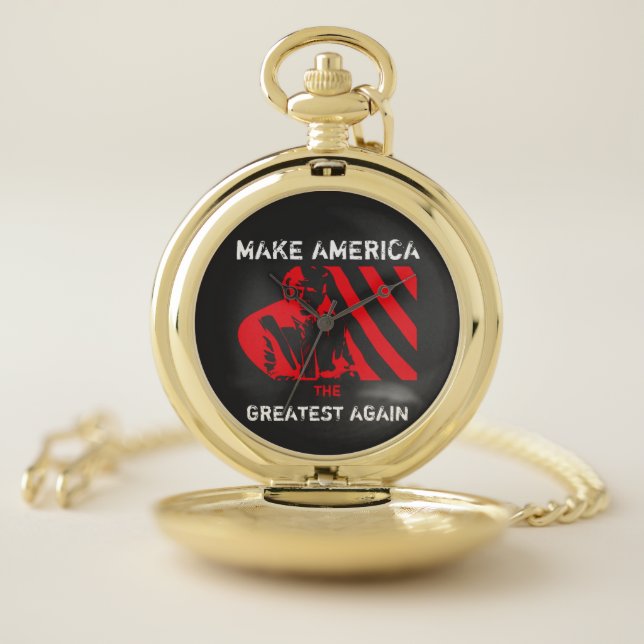 2024 Election Donald Trump For President America  Pocket Watch (Inside)