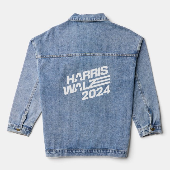 2024 Election Harris Walz Denim Jacket (Back)