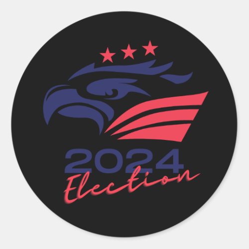 2024 Election Logo Black Classic Round Sticker