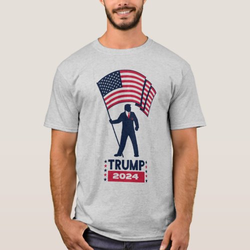 2024 Election Logo Donald Trump For President Grey T_Shirt