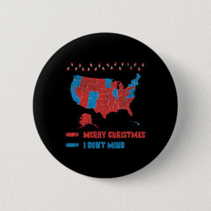 2024 Election Map Merry Christmas Red Voters Trump Button