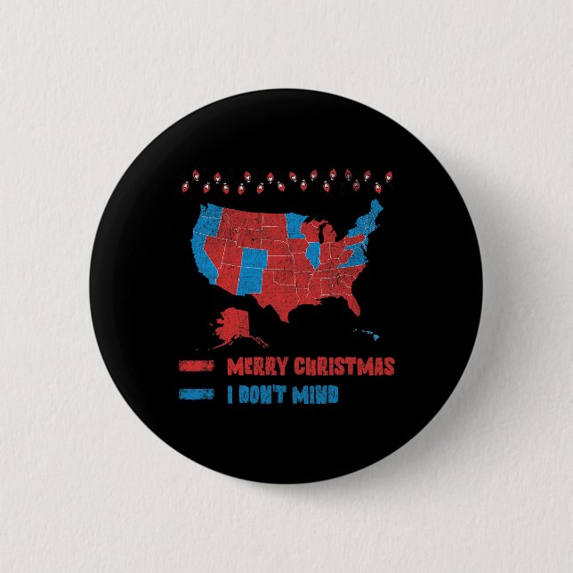 2024 Election Map Merry Christmas Red Voters Trump Button (Front)