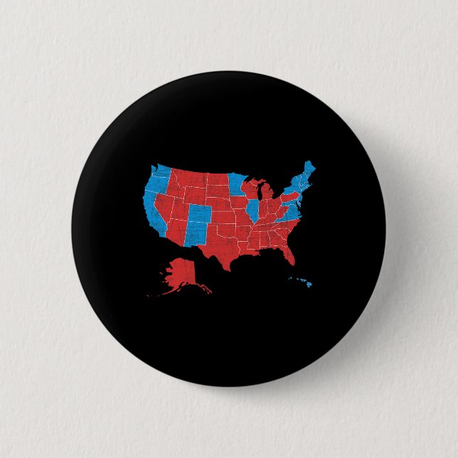 2024 Election Results Map Victory Trump 2024  Button (Front)