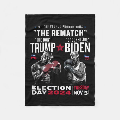 2024 Election Trump Vs Biden Debate Men Women Kids Fleece Blanket