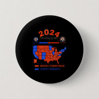 2024 Electoral Map Merry Christmas Trump Landslide Button