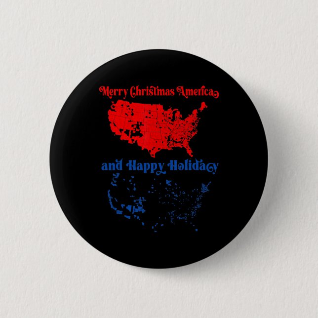 2024 Electoral Map Merry Christmas Trump Landslide Button (Front)