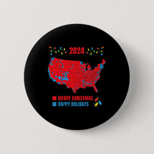 2024 Electoral Map Merry Christmas Trump Landslide Button