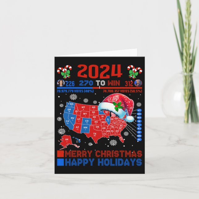 2024 Electoral Map Merry Christmas Trump Landslide Card (Front)