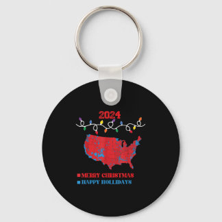 2024 Electoral Map Merry Christmas Trump Landslide Keychain